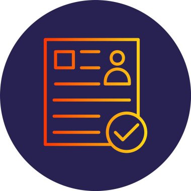 CV Çizgisi Gradyan Çemberi Simgesi