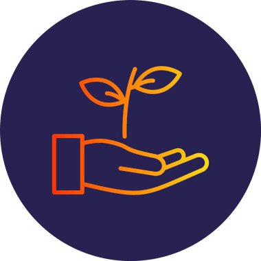 Çevre Dost Satırı Gradyan Çemberi Simgesi