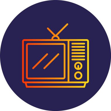 Televizyon Çizgisi Gradyan Çemberi Simgesi