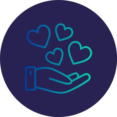 Aşk Satırı Gradyan Çemberi Simgesi