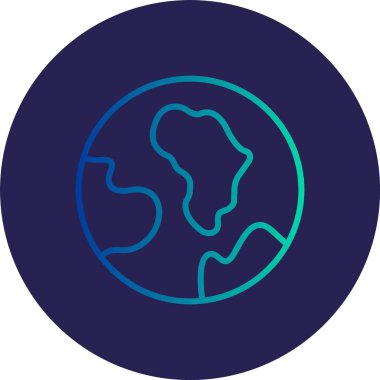 Gezegen Dünya Çizgisi Gradyan Çemberi Simgesi