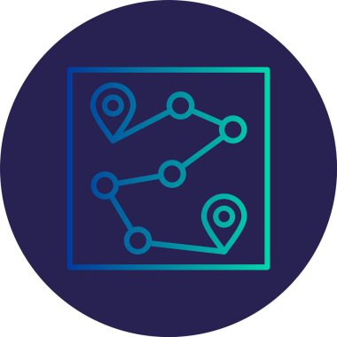 Satır Çizgisi Gradyan Çemberi Simgesi