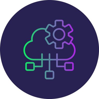 Bulut Hesaplama Satırı Gradyan Çemberi Simgesi