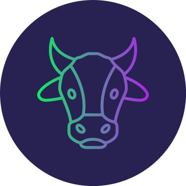 İnek Çizgisi Gradyan Çemberi Simgesi