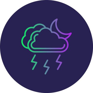 Şimşek Çizgisi Gradyan Çemberi Simgesi