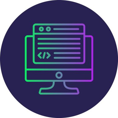 Programlama Satırı Gradyan Çemberi Simgesi