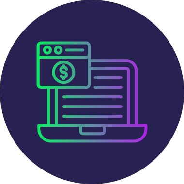 Web sitesi Monetizasyon Satırı Gradyan Çemberi Simgesi