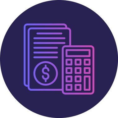 Muhasebe Satırı Gradyan Çemberi Simgesi