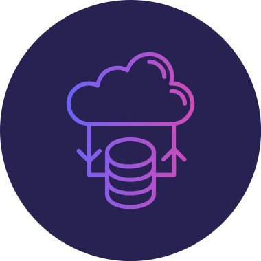 Bulut depolama Hattı Gradyan Çemberi Simgesi