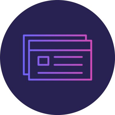 Kredi Kartı Çizgisi Gradyan Çemberi Simgesi