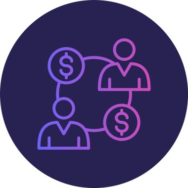 Finans Satırı Gradyan Çemberi Simgesi