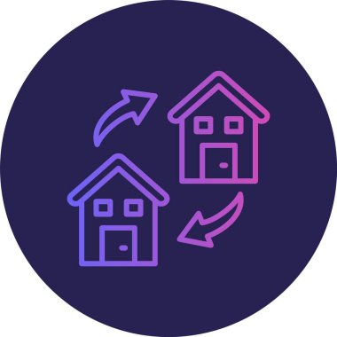 Ev Satırı Gradyan Çemberi Simgesi Taşıma