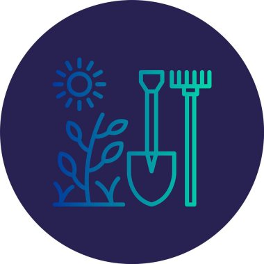 Peyzaj Çizgisi Gradyan Çemberi Simgesi