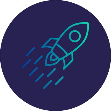 Seyahat Çizgisi Gradyan Çemberi Simgesi