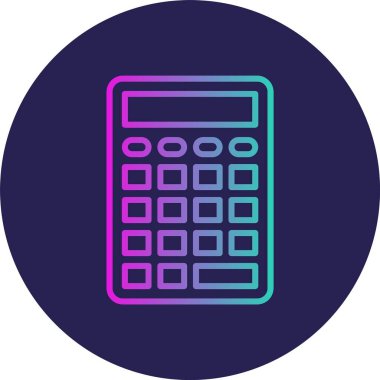 Hesap Makinesi Satırı Gradyan Çemberi Simgesi