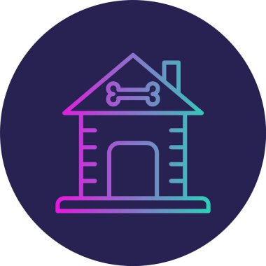 Köpek Evi Çizgisi Gradyan Çemberi Simgesi