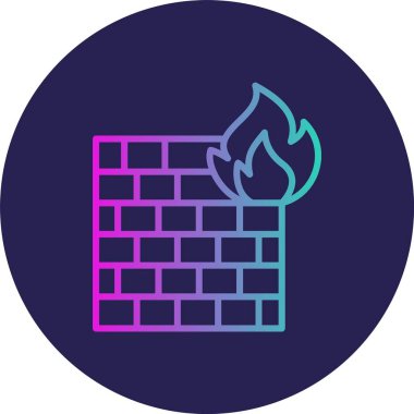 Firewall Hattı Gradyan Çemberi Simgesi