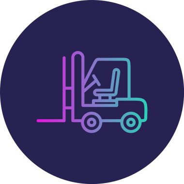 Forklift Satır Gradyan Çemberi Simgesi