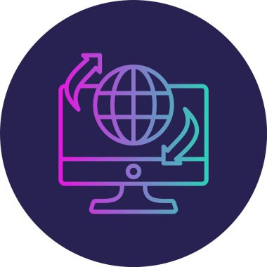 Uzaktan Erişim Satırı Gradyan Çemberi Simgesi