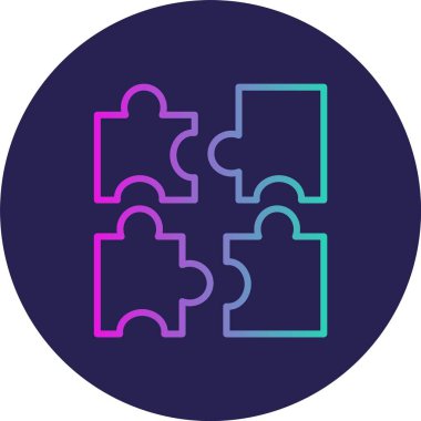 Bulmaca Satırı Gradyan Çemberi Simgesi