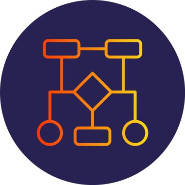 Akış Çizelgesi Gradyan Çemberi Simgesi