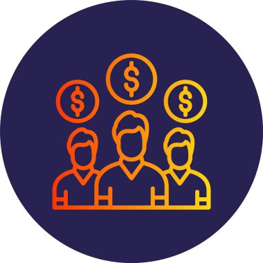 Liderlik Satırı Gradyan Çemberi Simgesi