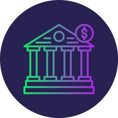Banka Satırı Gradyan Çemberi Simgesi