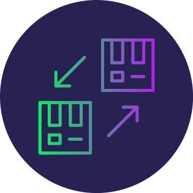 Yer Değiştirme Çizgisi Gradyan Çemberi Simgesi