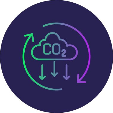 CO2 Çizgisi Gradyan Çemberi Simgesi