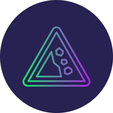 Düşen Kayalar Çizgisi Gradyan Çemberi Simgesi