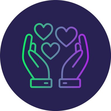 Dayanışma Çizgisi Gradyan Çemberi Simgesi