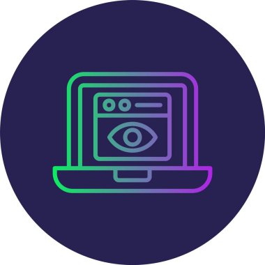 Web Göz İzleme Satırı Gradyan Çemberi Simgesi