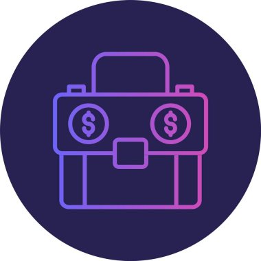 Evrak çantası Satırı Gradyan Çemberi Simgesi