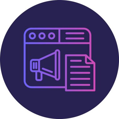 İçerik Pazarlama Çizgisi Gradyan Çemberi Simgesi