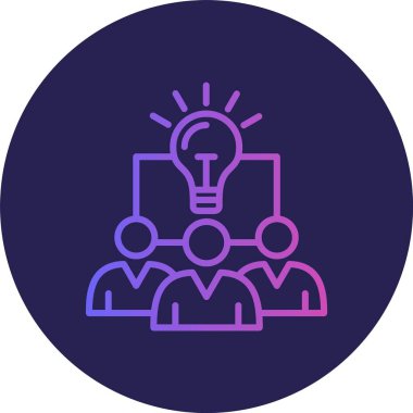 Fikir Satırı Gradyan Çemberi Simgesi