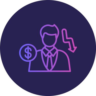 Yatırım Satırı Gradyan Çemberi Simgesi