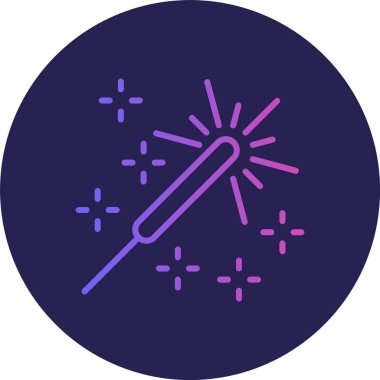 Sparkler Satırı Gradyan Çemberi Simgesi