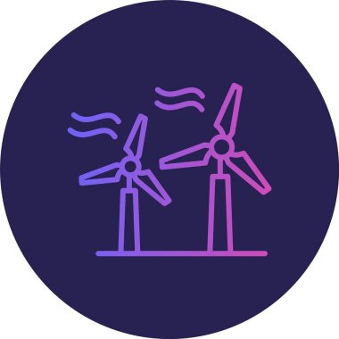 Rüzgar Enerji Hattı Gradyan Çemberi Simgesi