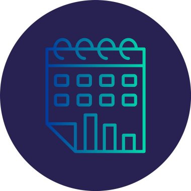 Takvim Satırı Gradyan Çemberi Simgesi