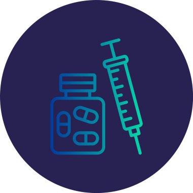 Uyuşturucu Çizgisi Gradyan Çemberi Simgesi