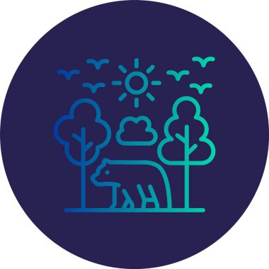 Habitat Çizgisi Gradyan Çemberi Simgesi