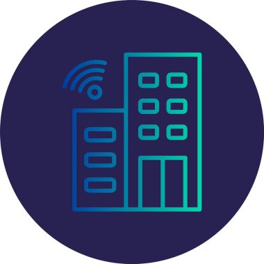 İnternet Servis Satırı Gradyan Çemberi Simgesi