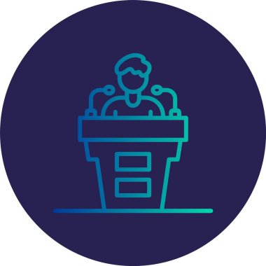 Basın Konferansı Satırı Gradyan Çemberi Simgesi