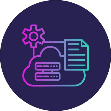 Bulut Veri Çizgisi Gradyan Çemberi Simgesi