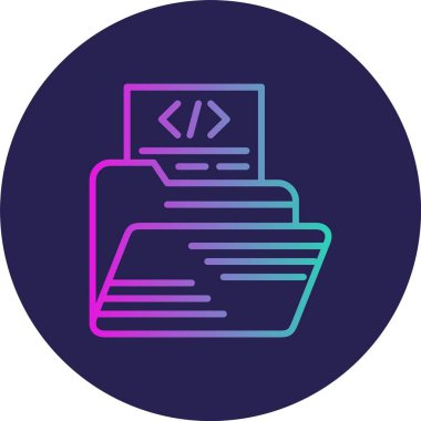 Kodlama Satırı Gradyan Çemberi Simgesi