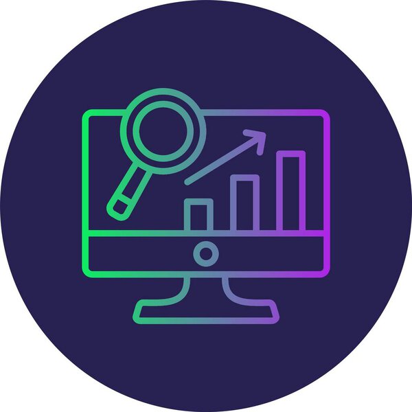 Data Analytics Line Gradient Circle Icon