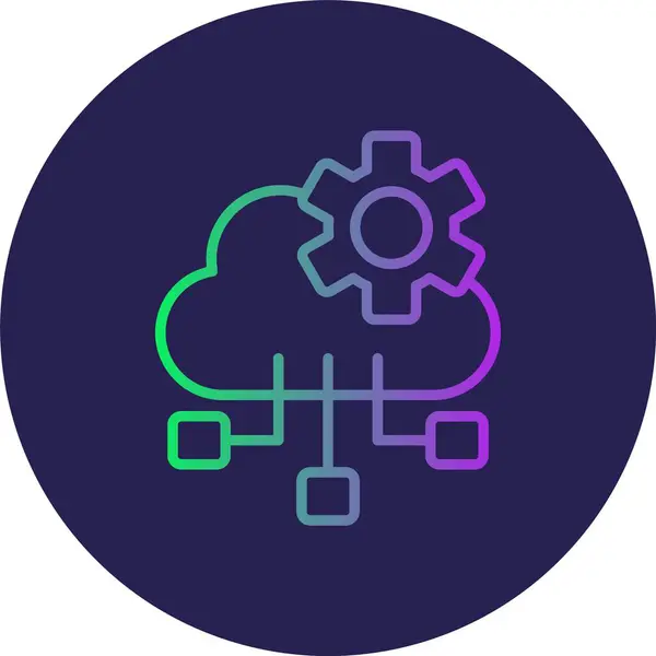 Bulut Hesaplama Satırı Gradyan Çemberi Simgesi