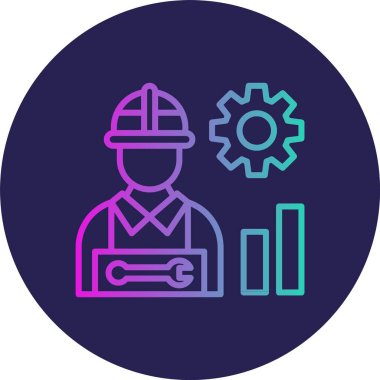 İşçi Çizgisi Gradyan Çemberi Simgesi