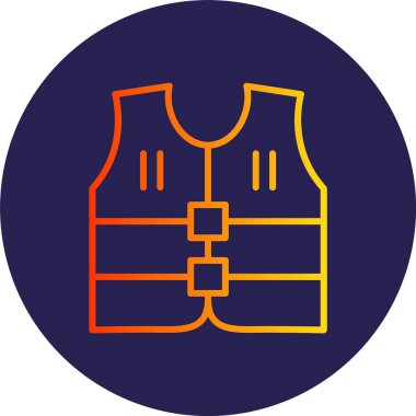 Yelek Çizgisi Gradyan Çemberi Simgesi