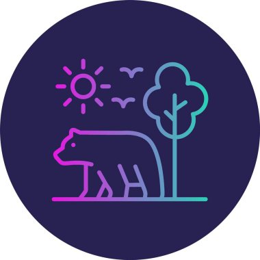 Hayvan Çizgisi Gradyan Çemberi Simgesi